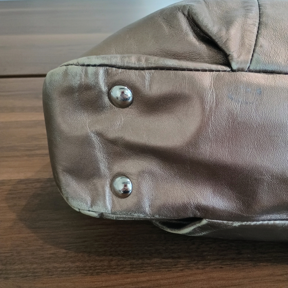 Coach Metallic Leather Tote Bag - Picture 7 of 12